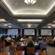 Sonic Connections at Montclair State University. A conference room filled with attendees at round tables facing a presentation titled "Agenda - Shared Understandings."